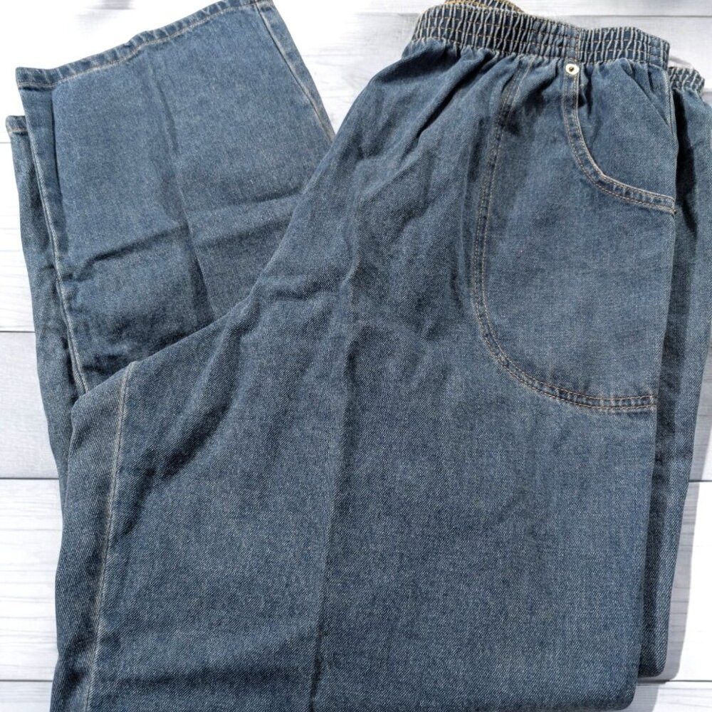 Vintage JC Penney Womens Jeans PLus Size‎ 22W Elastic Waist Pull On Cotton Pants